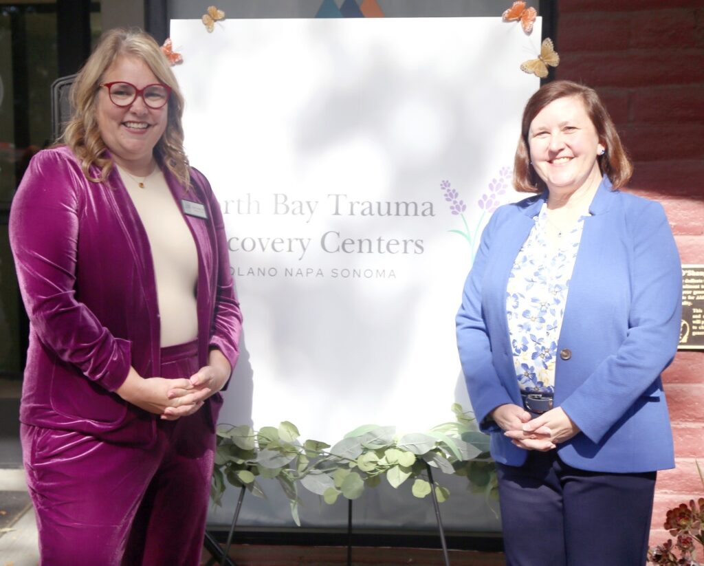 SANE-SART Executive Director Kari Cordero and CalVCB Executive Officer Lynda Gledhill attend the North Bay Trauma Recovery Center grand opening on Wednesday, Nov.1, 2023.
